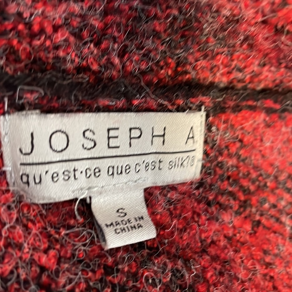 Joseph A Cheetah Red Black Open Front Collared Ca… - image 6